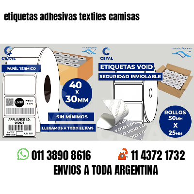 etiquetas adhesivas textiles camisas