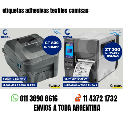 etiquetas adhesivas textiles camisas