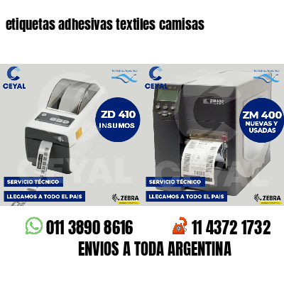 etiquetas adhesivas textiles camisas