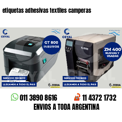 etiquetas adhesivas textiles camperas