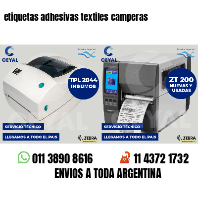 etiquetas adhesivas textiles camperas