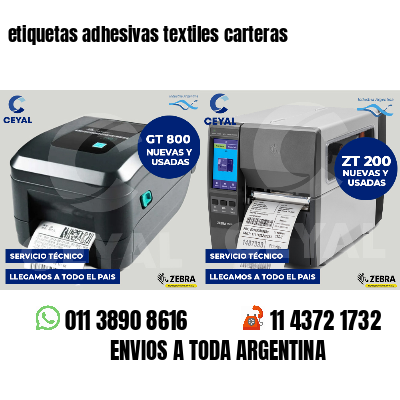 etiquetas adhesivas textiles carteras