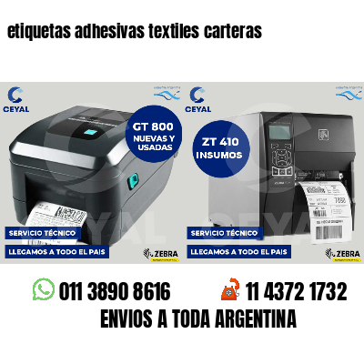 etiquetas adhesivas textiles carteras