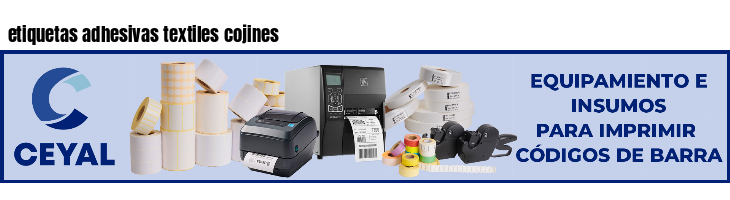 etiquetas adhesivas textiles cojines