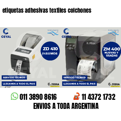 etiquetas adhesivas textiles colchones