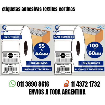 etiquetas adhesivas textiles cortinas