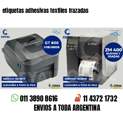 etiquetas adhesivas textiles frazadas
