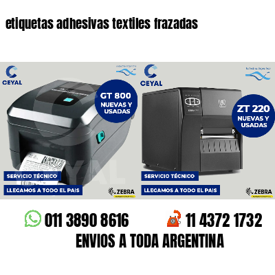 etiquetas adhesivas textiles frazadas