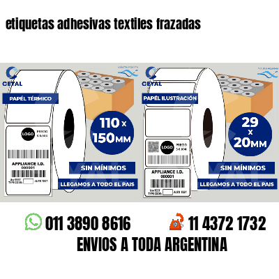 etiquetas adhesivas textiles frazadas