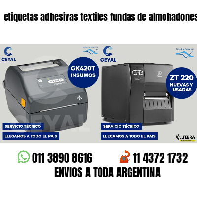 etiquetas adhesivas textiles fundas de almohadones