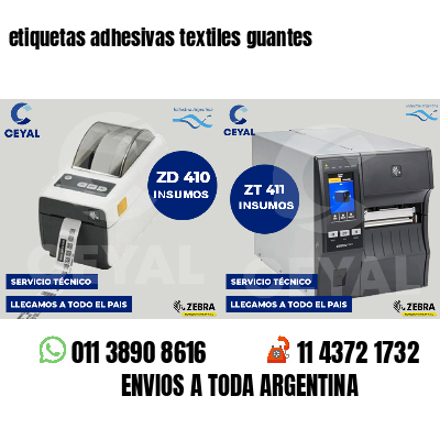 etiquetas adhesivas textiles guantes