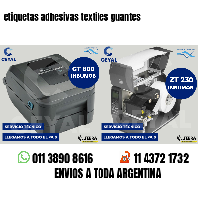 etiquetas adhesivas textiles guantes
