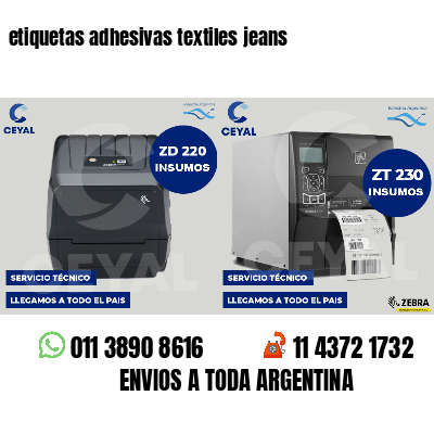 etiquetas adhesivas textiles jeans