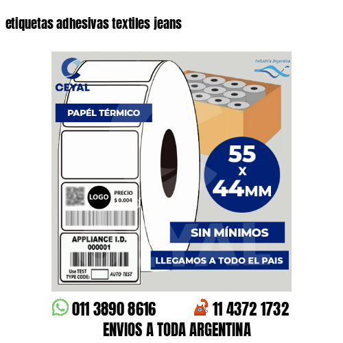 etiquetas adhesivas textiles jeans