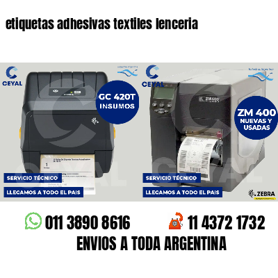 etiquetas adhesivas textiles lenceria