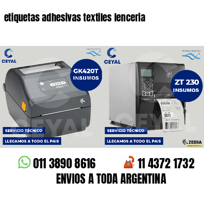 etiquetas adhesivas textiles lenceria