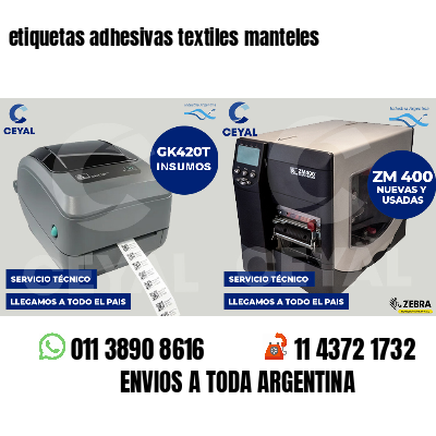 etiquetas adhesivas textiles manteles