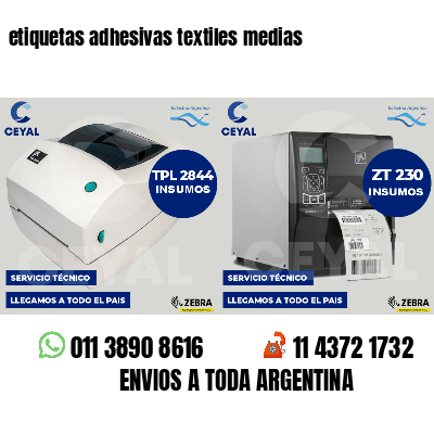 etiquetas adhesivas textiles medias
