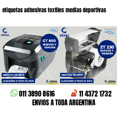 etiquetas adhesivas textiles medias deportivas