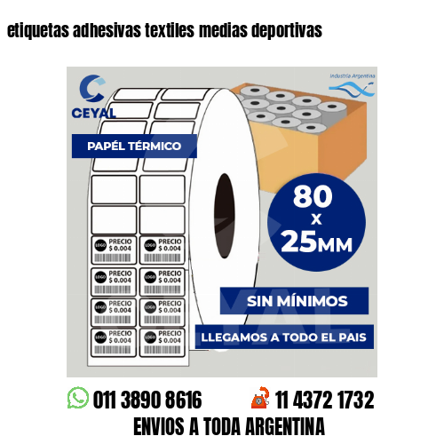 etiquetas adhesivas textiles medias deportivas