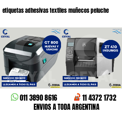 etiquetas adhesivas textiles muñecos peluche