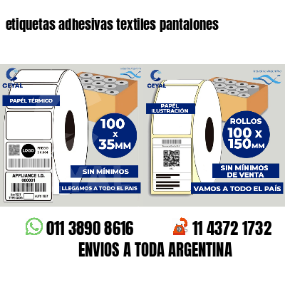 etiquetas adhesivas textiles pantalones