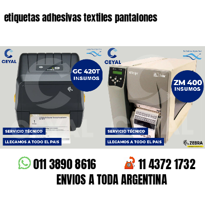 etiquetas adhesivas textiles pantalones