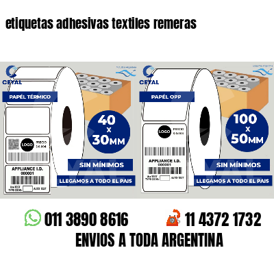 etiquetas adhesivas textiles remeras
