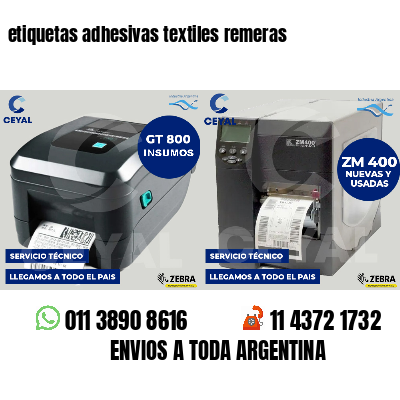 etiquetas adhesivas textiles remeras