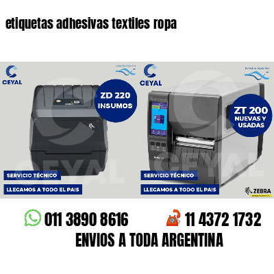 etiquetas adhesivas textiles ropa