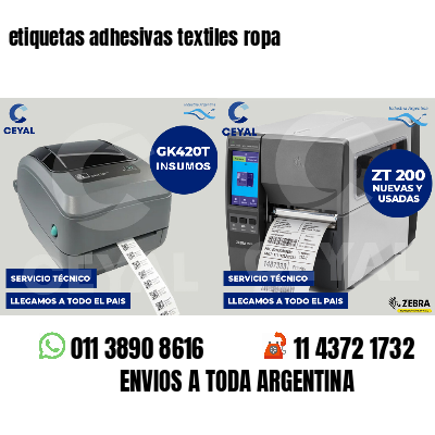 etiquetas adhesivas textiles ropa