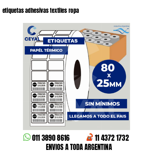 etiquetas adhesivas textiles ropa