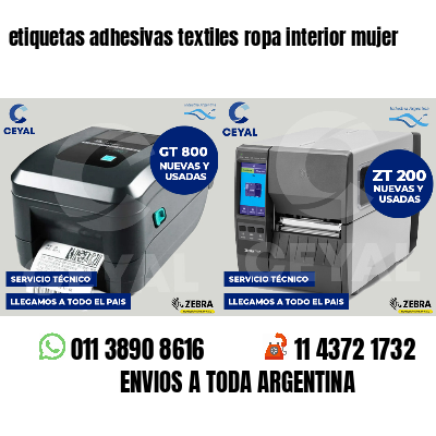 etiquetas adhesivas textiles ropa interior mujer