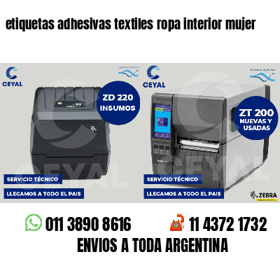 etiquetas adhesivas textiles ropa interior mujer