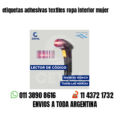 etiquetas adhesivas textiles ropa interior mujer