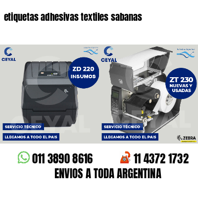 etiquetas adhesivas textiles sabanas