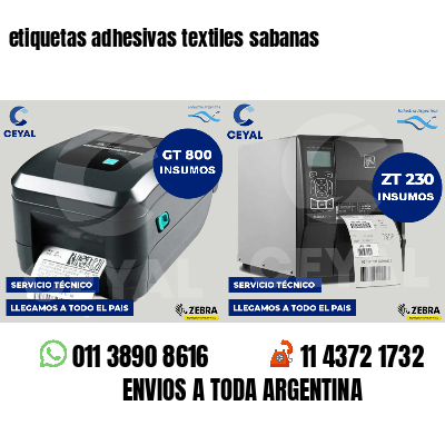 etiquetas adhesivas textiles sabanas