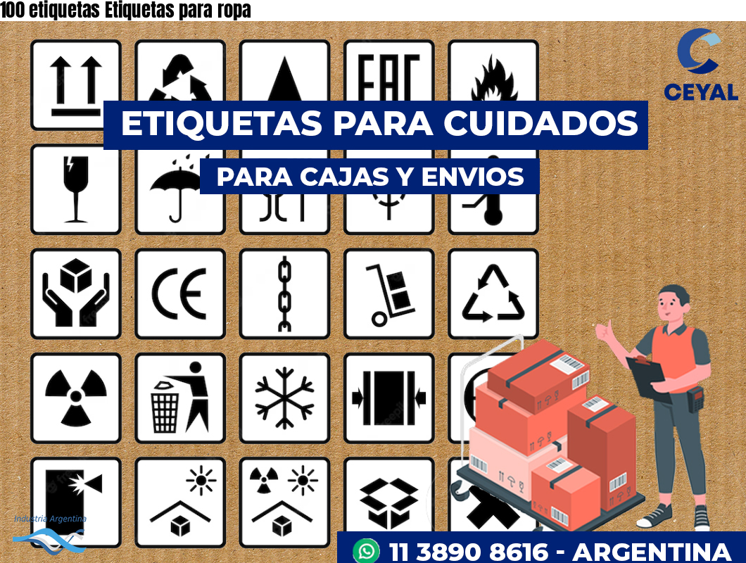 100 etiquetas Etiquetas para ropa