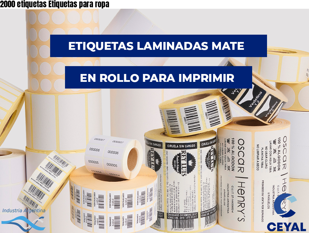2000 etiquetas Etiquetas para ropa