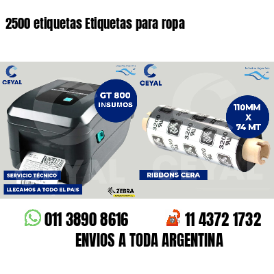 2500 etiquetas Etiquetas para ropa