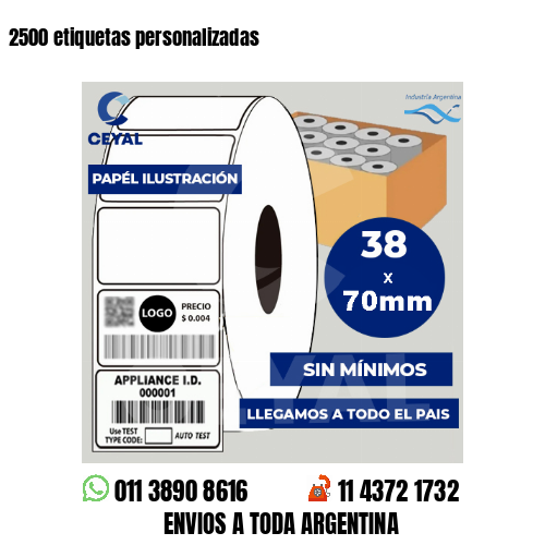 2500 etiquetas personalizadas