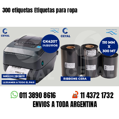 300 etiquetas Etiquetas para ropa