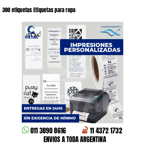 300 etiquetas Etiquetas para ropa