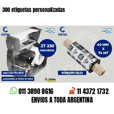 300 etiquetas personalizadas