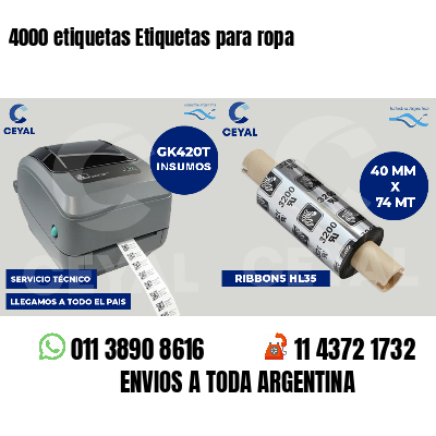 4000 etiquetas Etiquetas para ropa