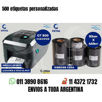 500 etiquetas personalizadas