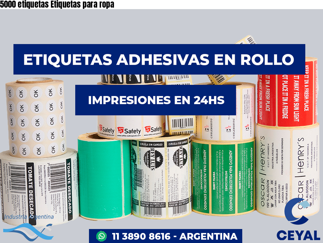 5000 etiquetas Etiquetas para ropa