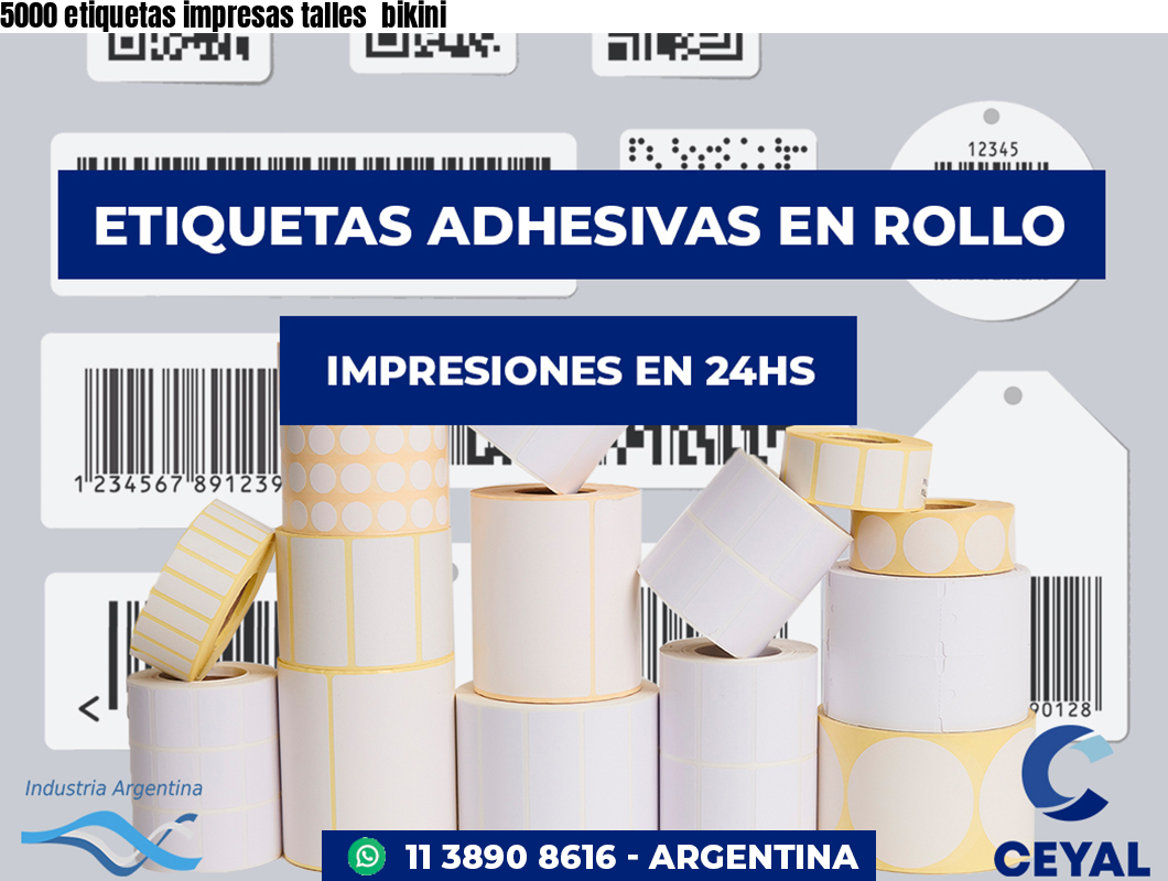 5000 etiquetas impresas talles  bikini