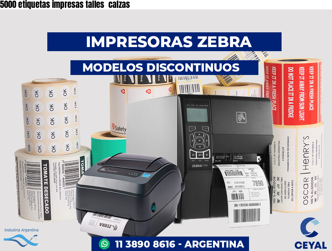 5000 etiquetas impresas talles calzas