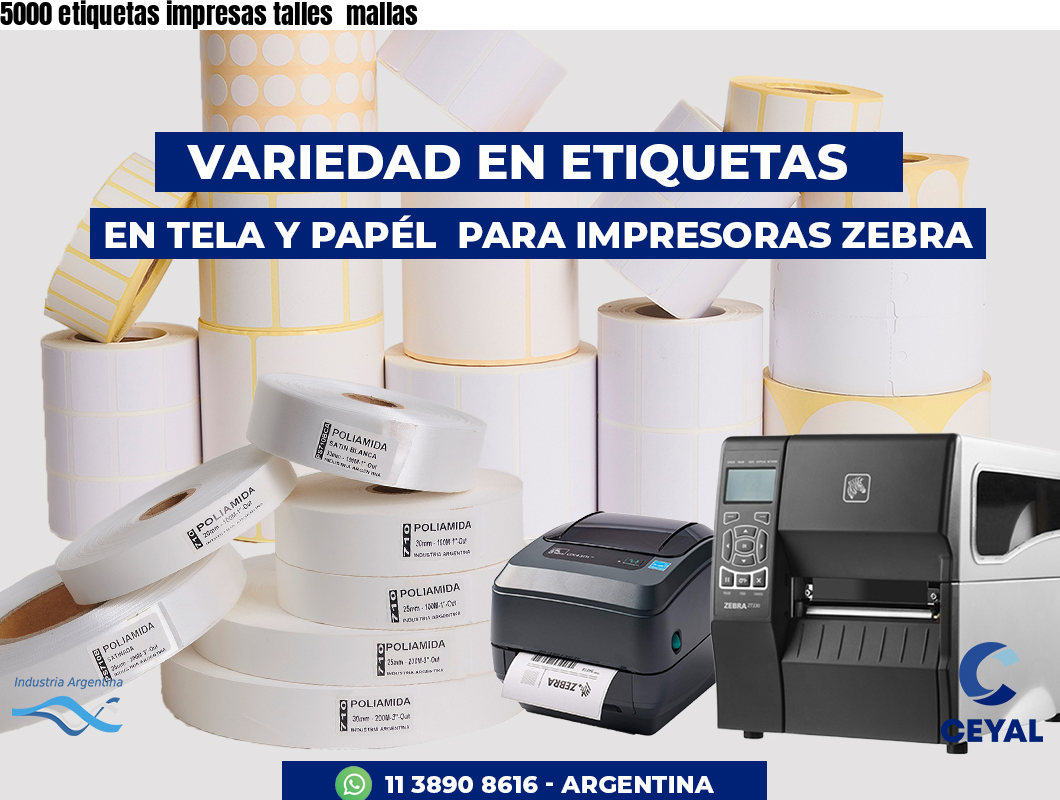 5000 etiquetas impresas talles  mallas